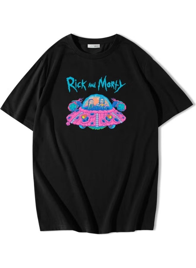 BRZ Collection Unisex Oversize Rick And Morty Space Ship T-Shirt - Image 3